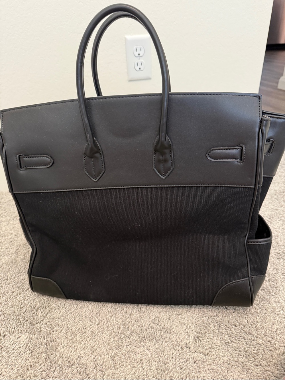 INSPIRED … Black Canvas & Leather Top-Handle Tote - Picture 7 of 12